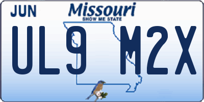 MO license plate UL9M2X