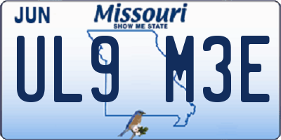 MO license plate UL9M3E