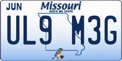 MO license plate UL9M3G