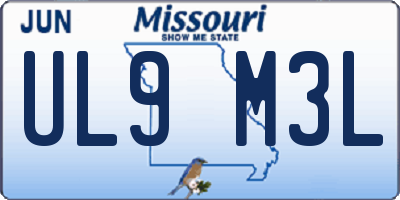 MO license plate UL9M3L