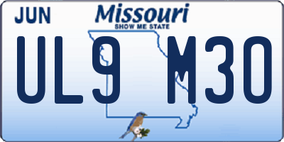 MO license plate UL9M3O