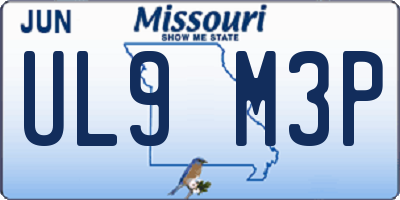 MO license plate UL9M3P