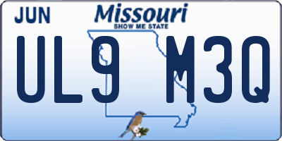 MO license plate UL9M3Q