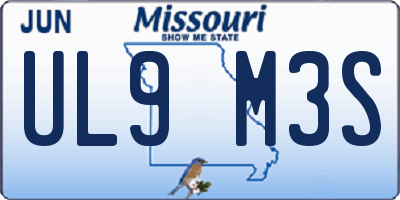 MO license plate UL9M3S