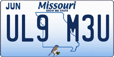 MO license plate UL9M3U