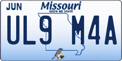 MO license plate UL9M4A