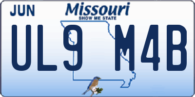 MO license plate UL9M4B