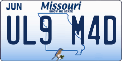 MO license plate UL9M4D