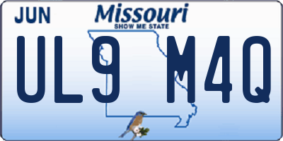 MO license plate UL9M4Q