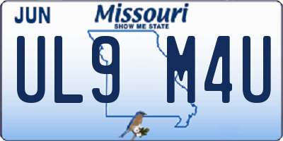 MO license plate UL9M4U
