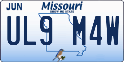 MO license plate UL9M4W