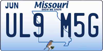 MO license plate UL9M5G