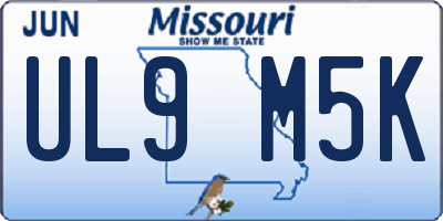 MO license plate UL9M5K