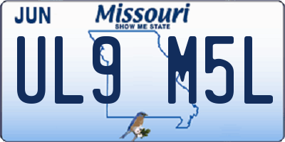 MO license plate UL9M5L
