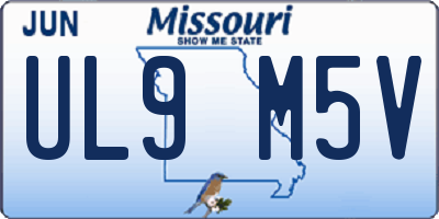 MO license plate UL9M5V