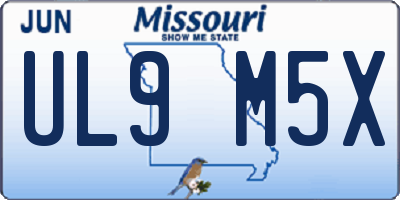 MO license plate UL9M5X