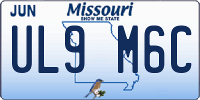 MO license plate UL9M6C