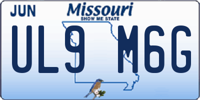 MO license plate UL9M6G