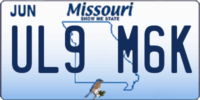 MO license plate UL9M6K
