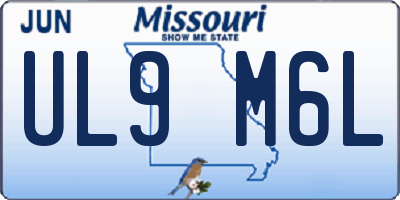 MO license plate UL9M6L