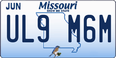 MO license plate UL9M6M