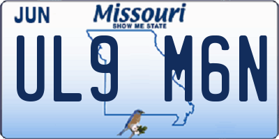 MO license plate UL9M6N