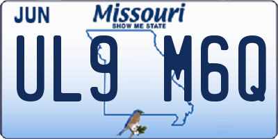 MO license plate UL9M6Q