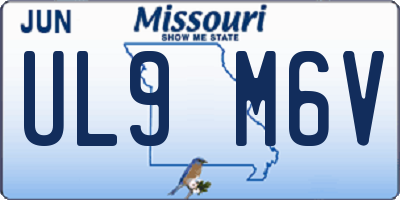 MO license plate UL9M6V