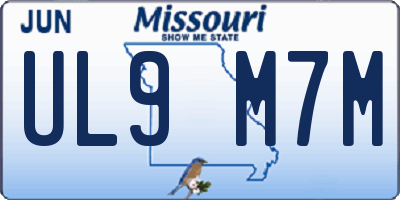 MO license plate UL9M7M