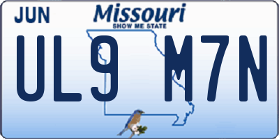 MO license plate UL9M7N