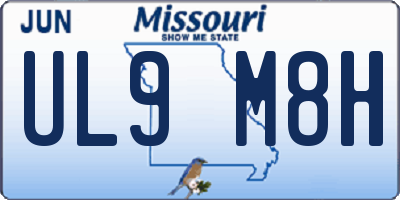 MO license plate UL9M8H