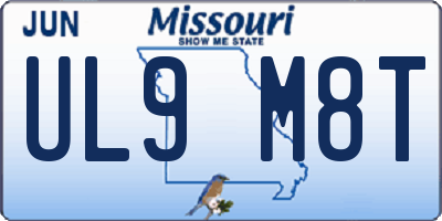 MO license plate UL9M8T