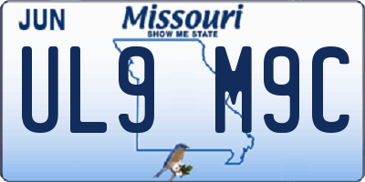 MO license plate UL9M9C