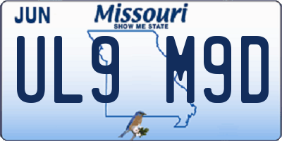 MO license plate UL9M9D
