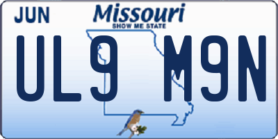 MO license plate UL9M9N