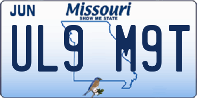MO license plate UL9M9T