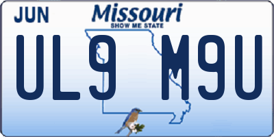 MO license plate UL9M9U