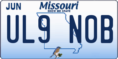 MO license plate UL9N0B