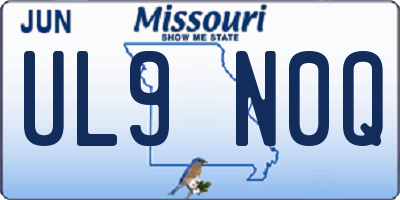MO license plate UL9N0Q