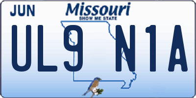 MO license plate UL9N1A