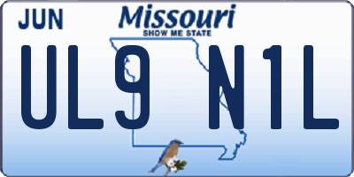 MO license plate UL9N1L