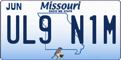 MO license plate UL9N1M