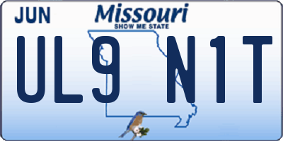 MO license plate UL9N1T