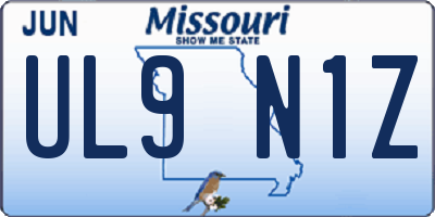 MO license plate UL9N1Z