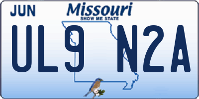 MO license plate UL9N2A
