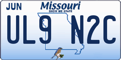 MO license plate UL9N2C