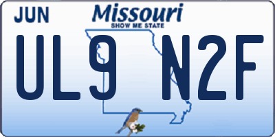 MO license plate UL9N2F