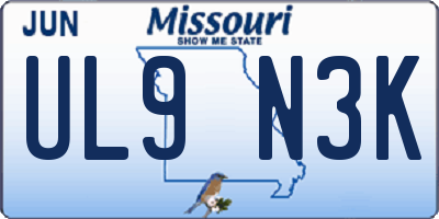 MO license plate UL9N3K