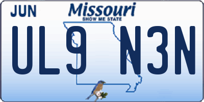 MO license plate UL9N3N