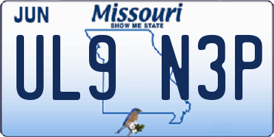 MO license plate UL9N3P